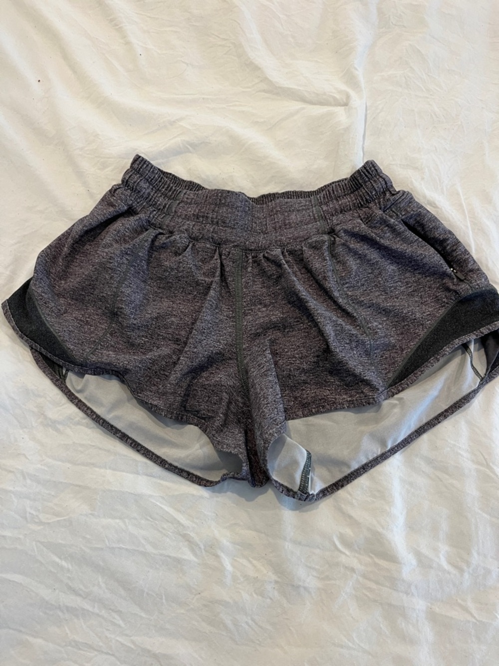 Lululemon Heathered Gray  Shorts with side zip pocket